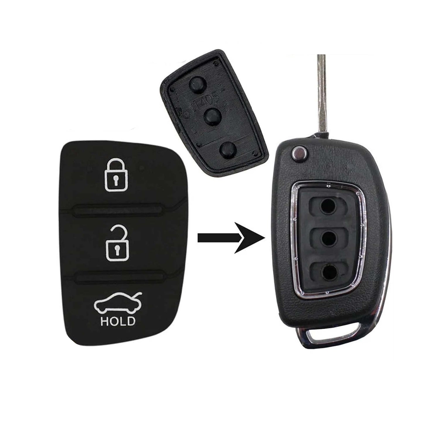 Hyundai i30 i20 Elantra Flip Key Rubber Button Replacement
