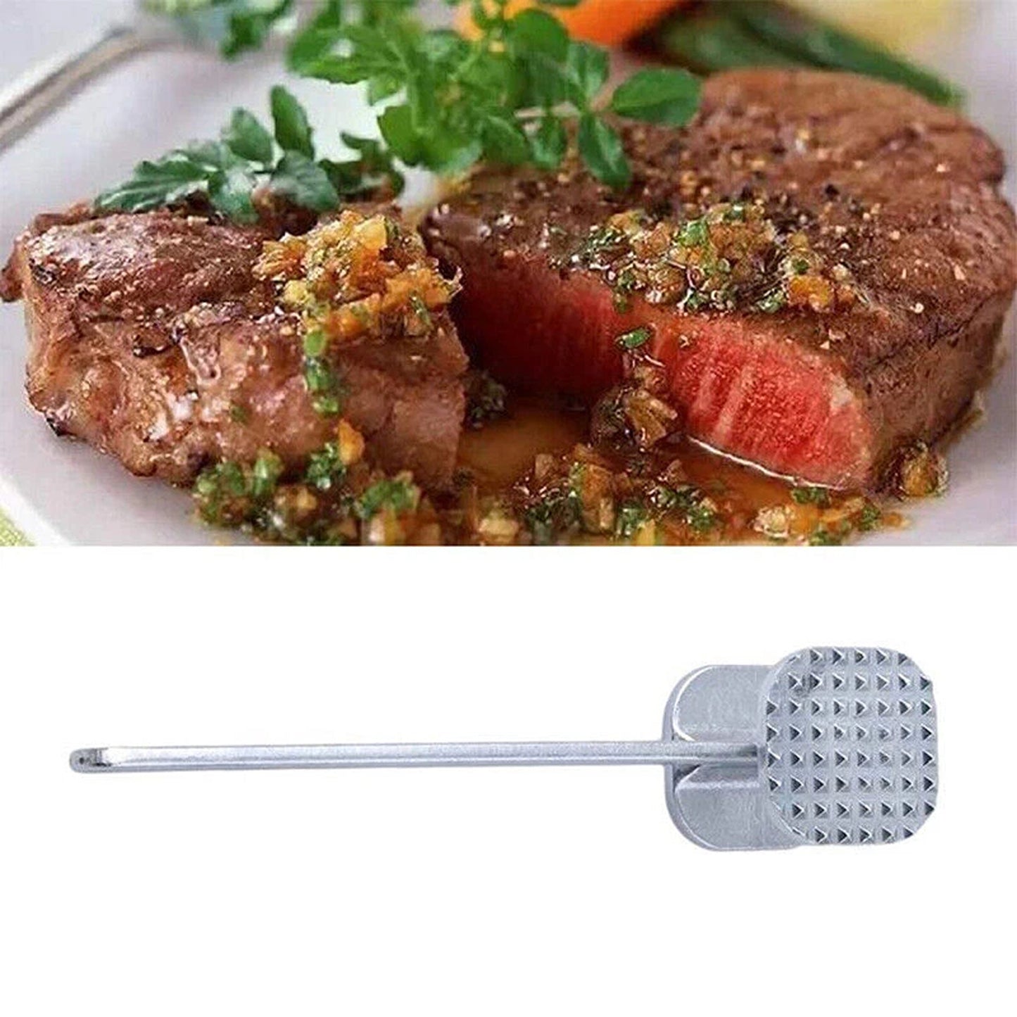 Aluminum Meat Tenderizer Hammer for Steak Chicken and Beef