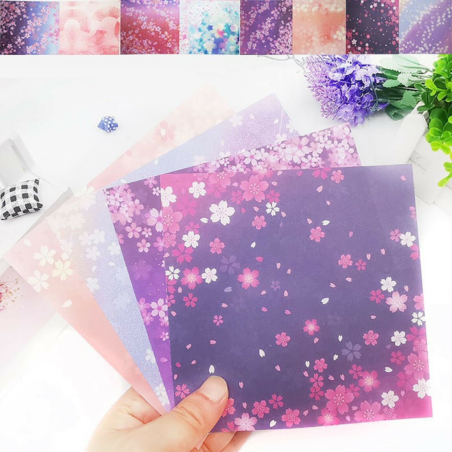 4 Style Japanese Sakura Origami Square Craft Paper