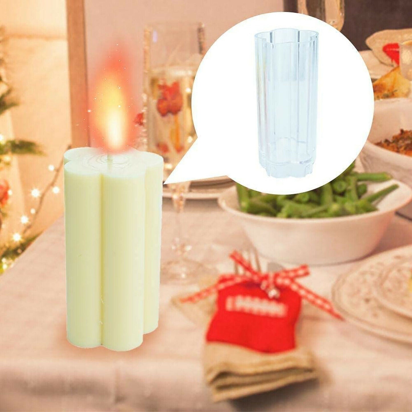 Flower Shape Aromatherapy Candle Mold - Transparent
