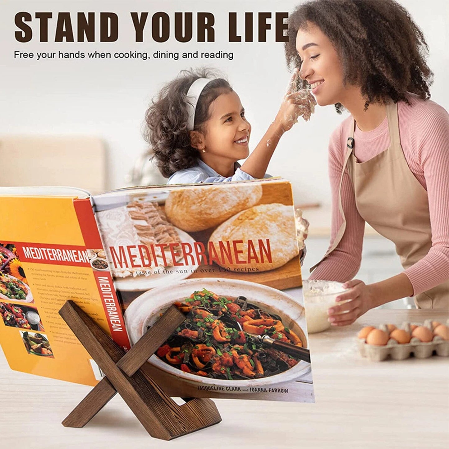 Solid Wood Reading Stand Home Decor Organizer