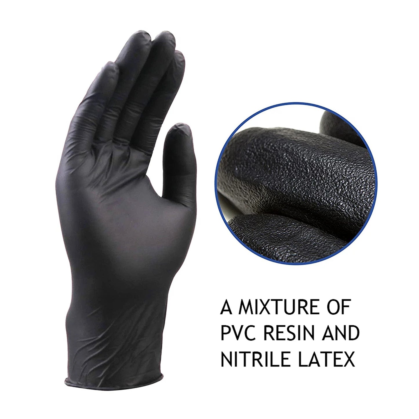 Industrial Mechanic Disposable Nitrile Gloves Rubber Blend Powder Free 100pcs