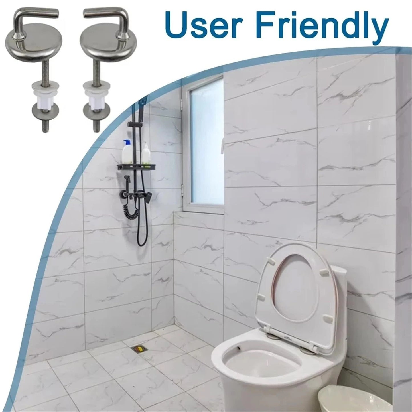 Toilet Seat Fix Fittings for Back to Wall Hinges 2pcs