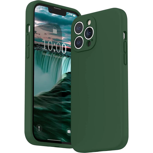 Dark Green Silicone Protective Case for iPhone 17 16 15 14 13 12 11
