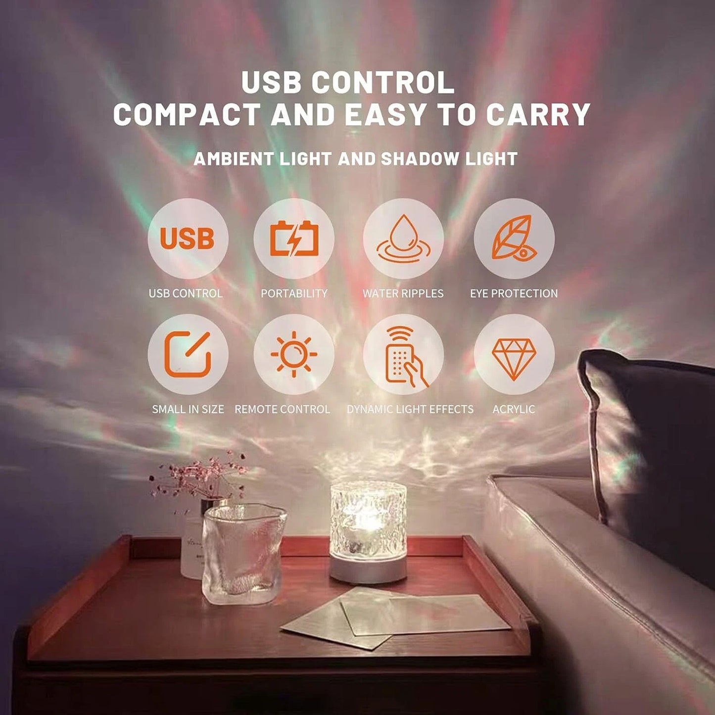 Galaxy Projector Night Light with Ocean Wave Effects