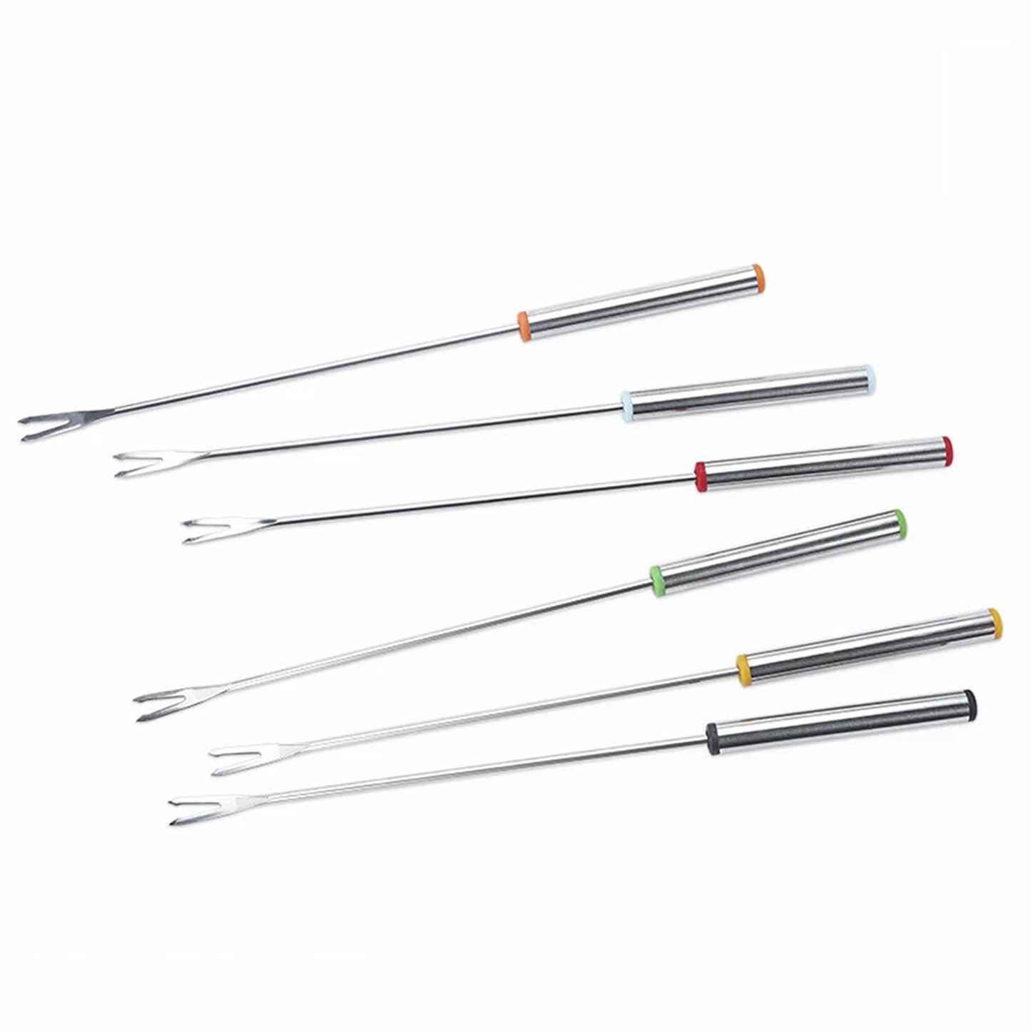 Stainless Steel Dessert Forks 6pcs for Fondue Chocolate and Cheese
