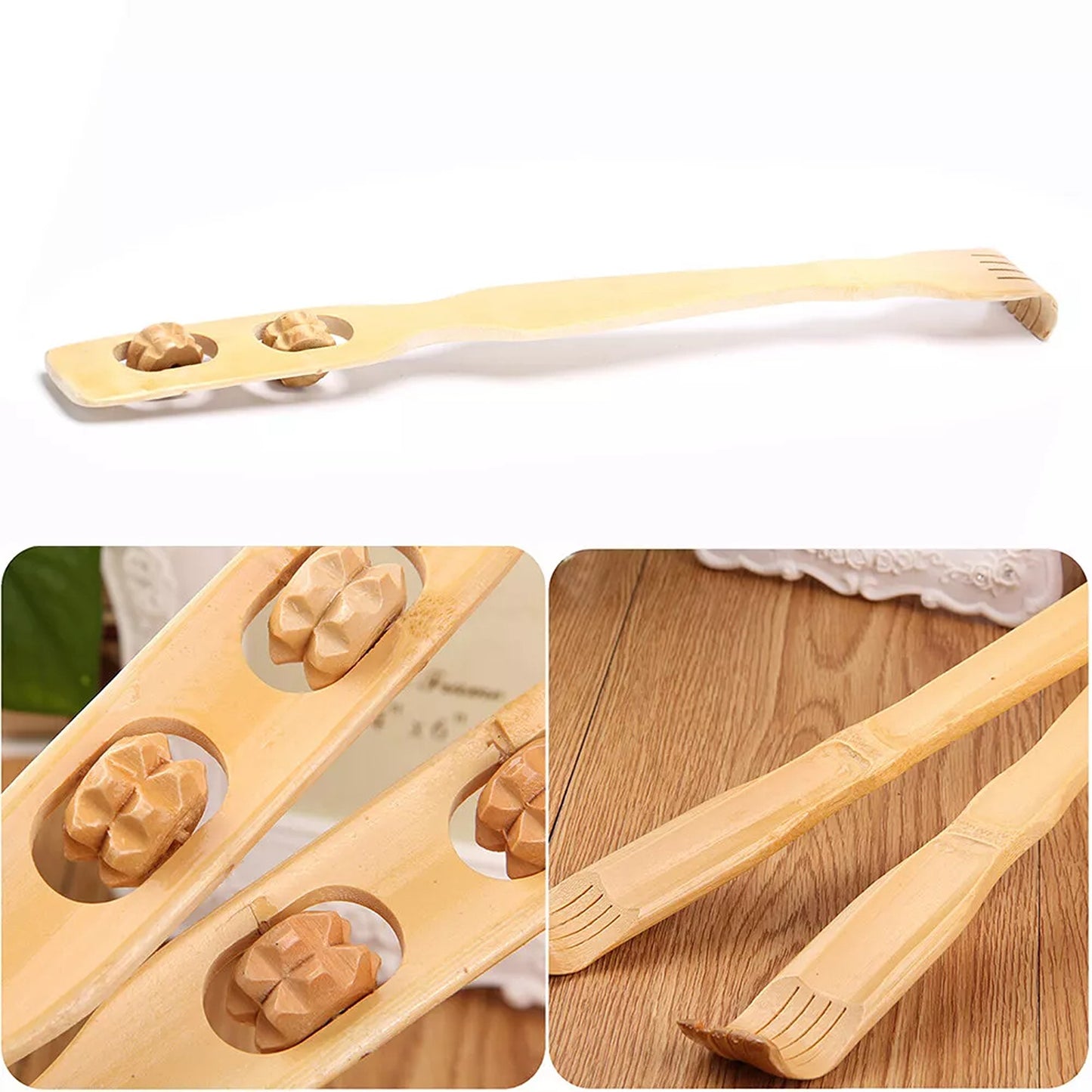 2pcs Wooden Back Scratcher with Long Handle for Body Massage