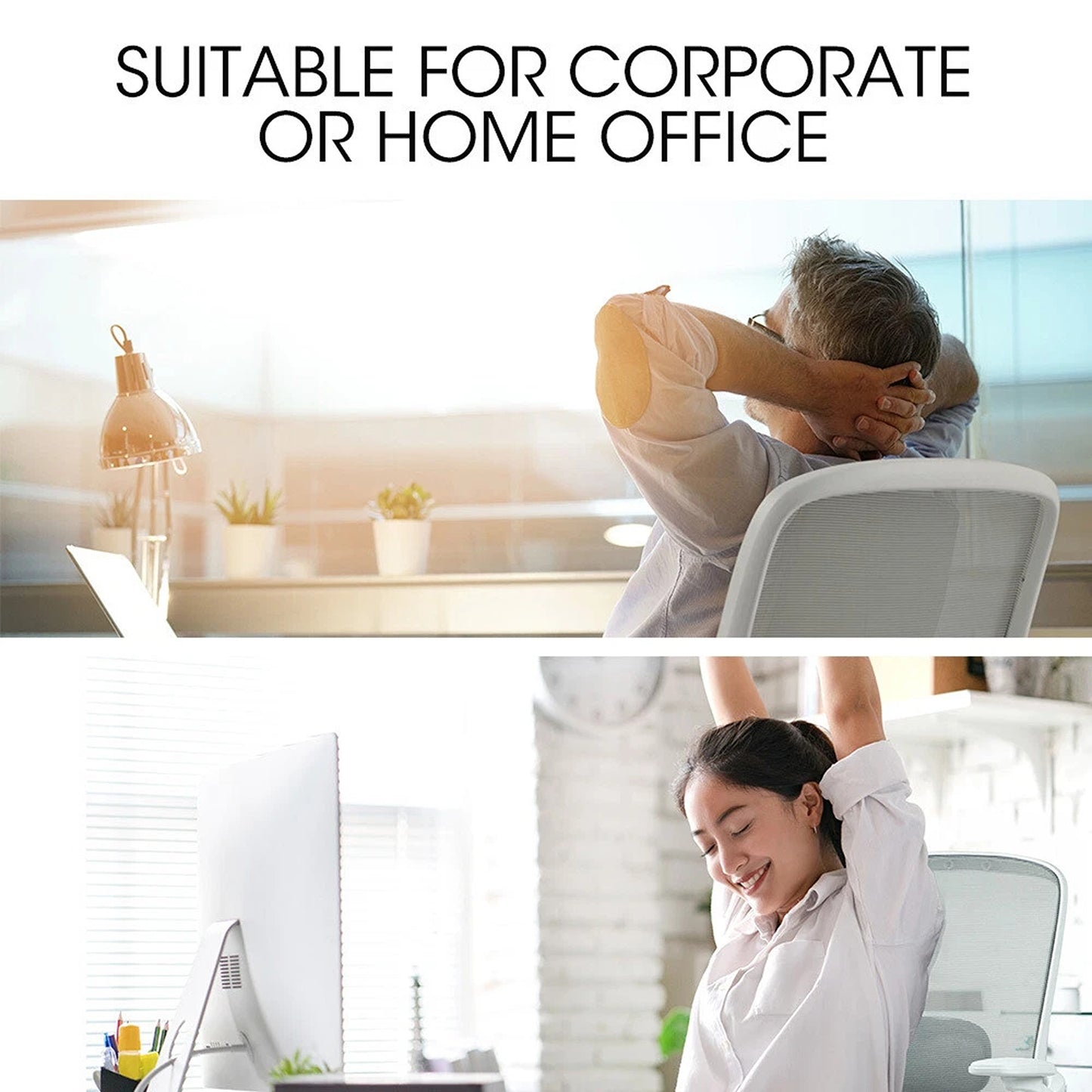 Ergonomic Office Desk Chair Mesh Comfortable Computer Study Chair White Grey