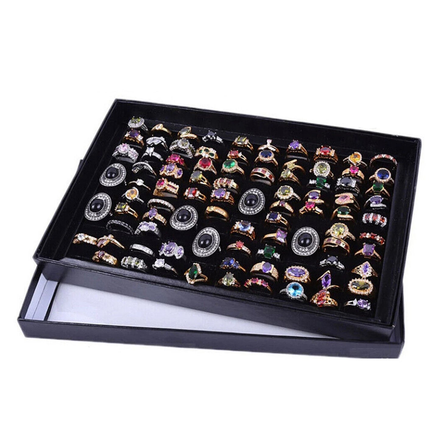100 Slot Jewelry Tray Holder for Organizing Rings and Earrings