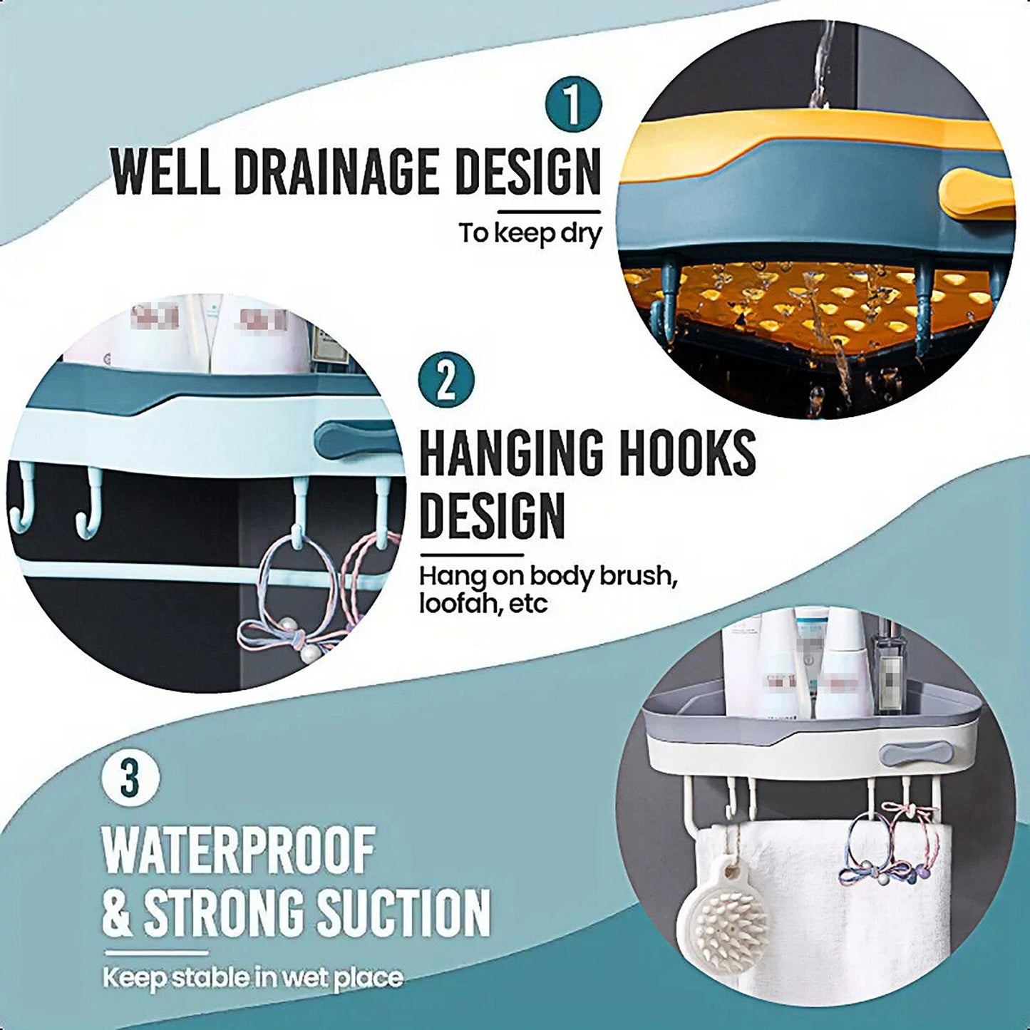 Bathroom Corner Caddy Shelf for Shampoo and Soap