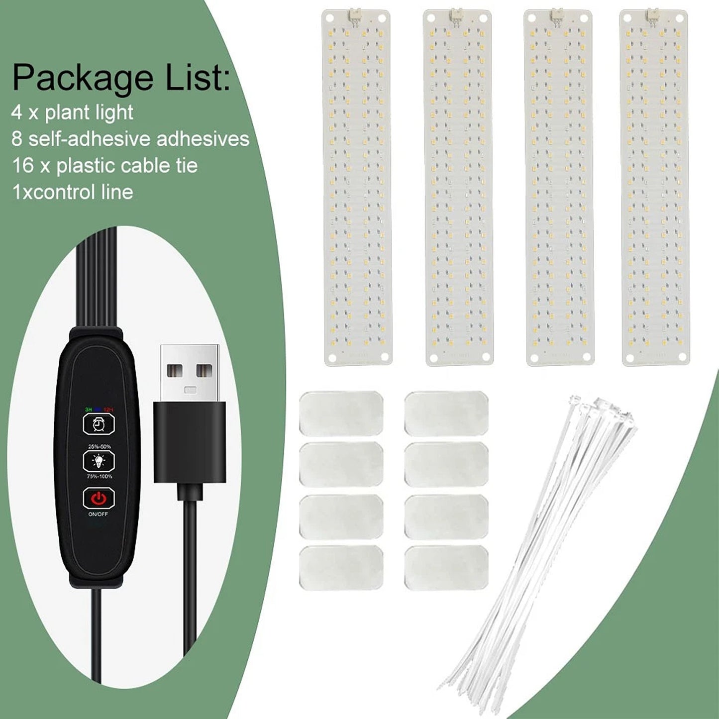 LED Grow Light Full Spectrum Dimmable with Timer USB Plant Lamp