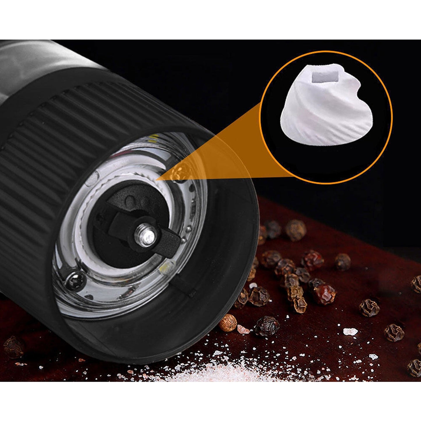 Electric Salt Pepper Grinder Ceramic Spice Mill Kitchen 2x