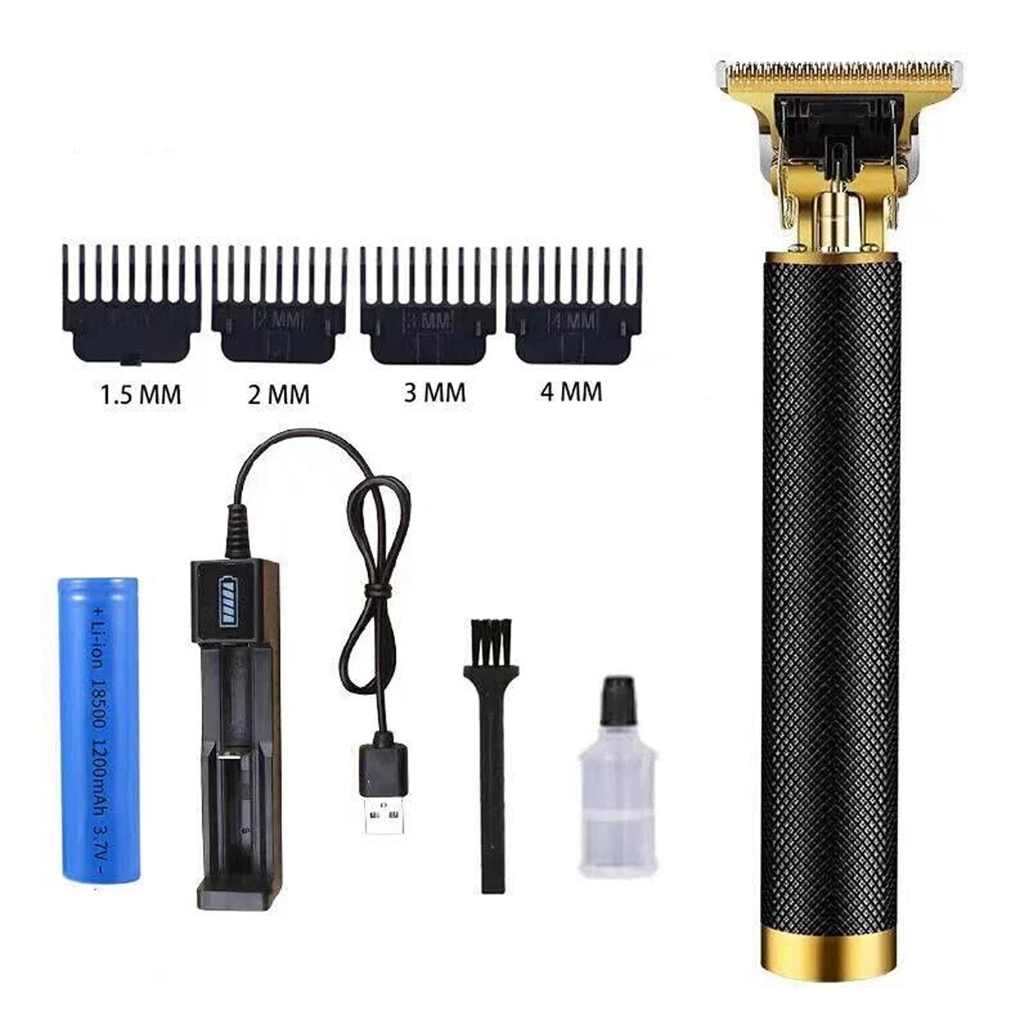 Black Cordless Hair Trimmer with Precision Blades