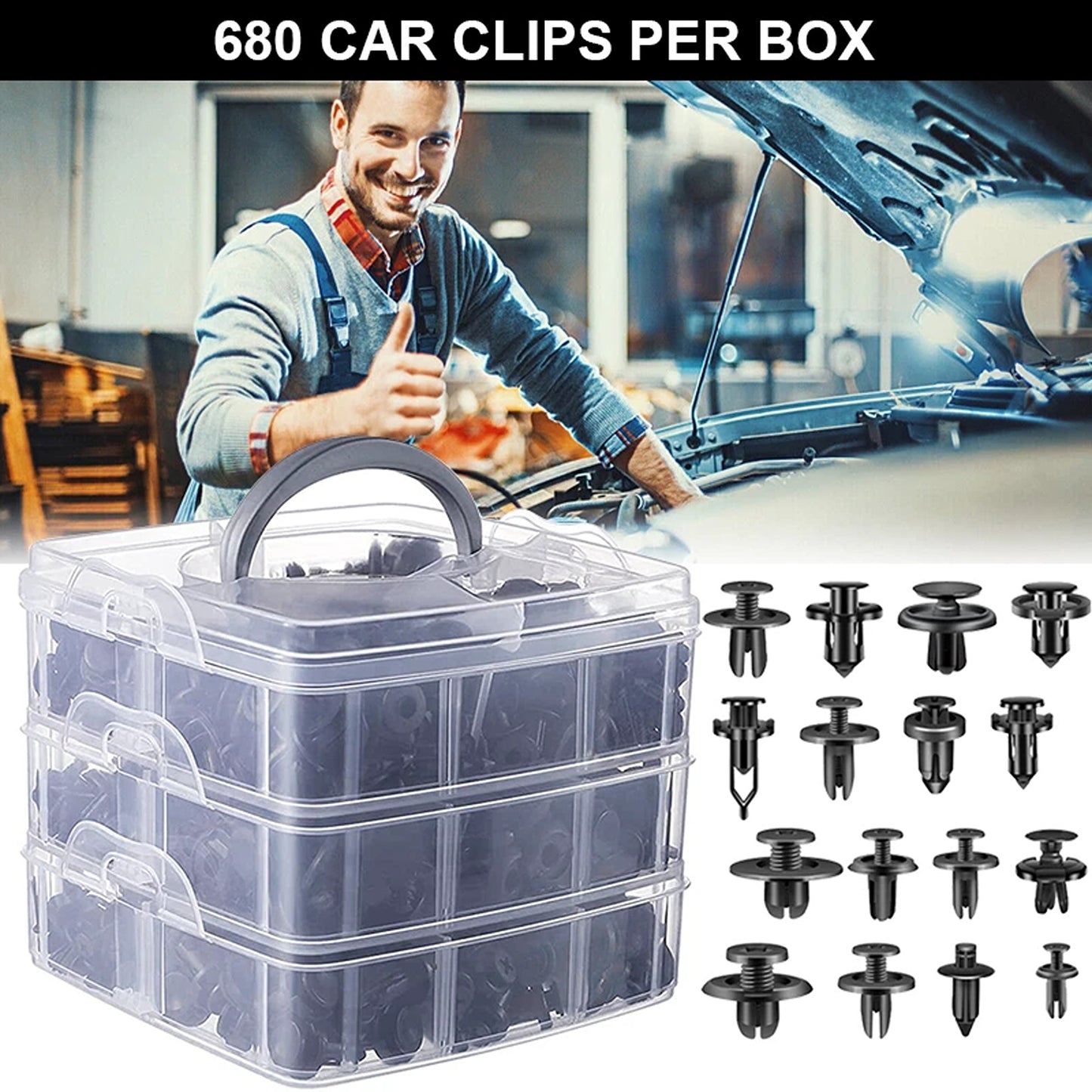 731 Piece Car Body Trim Clip Retainer Bumper Panel Fastener Kit