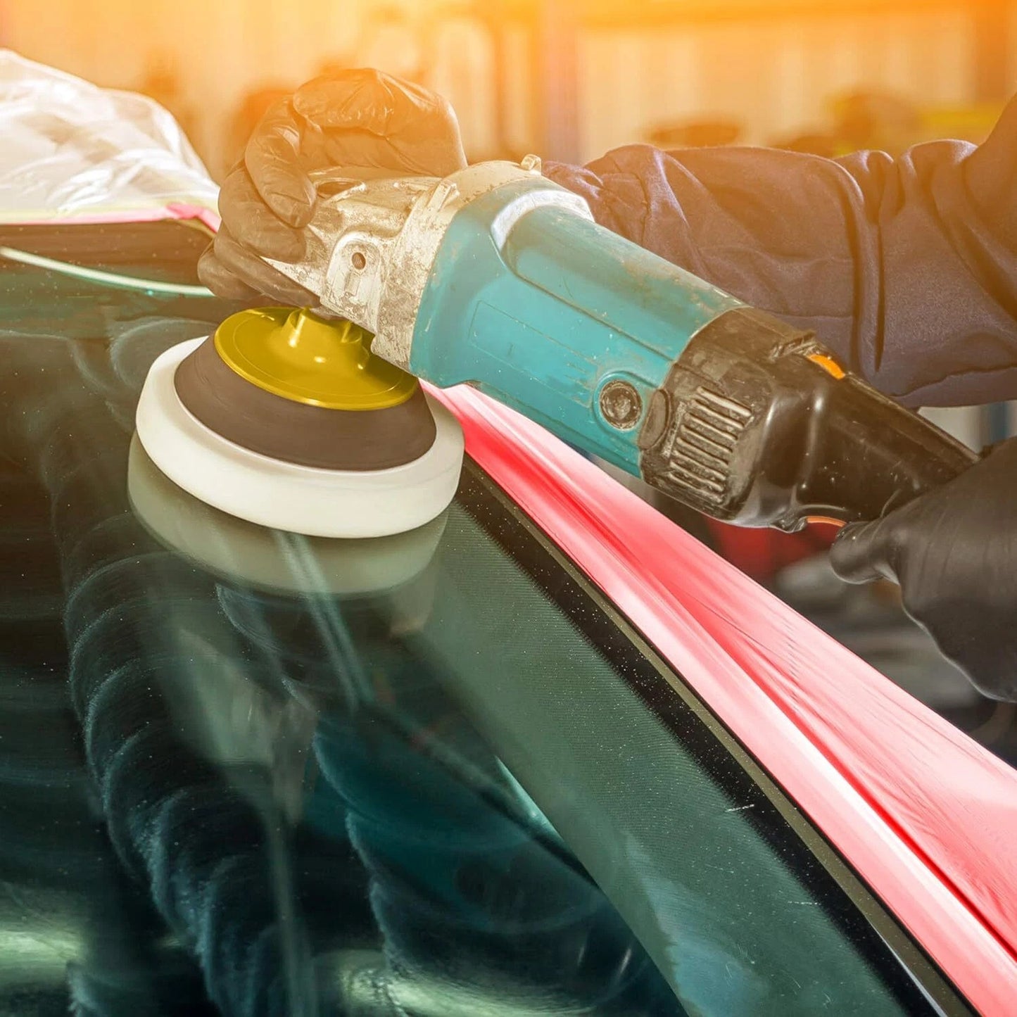Car Waxing and Polishing Pad Kit with Drill Adapter