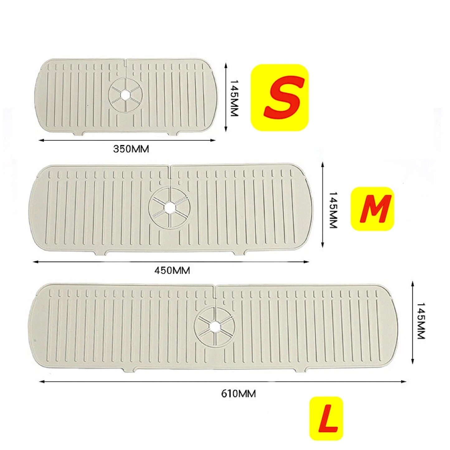 Kitchen Faucet Splash Guard Silicone Sink Protector - White