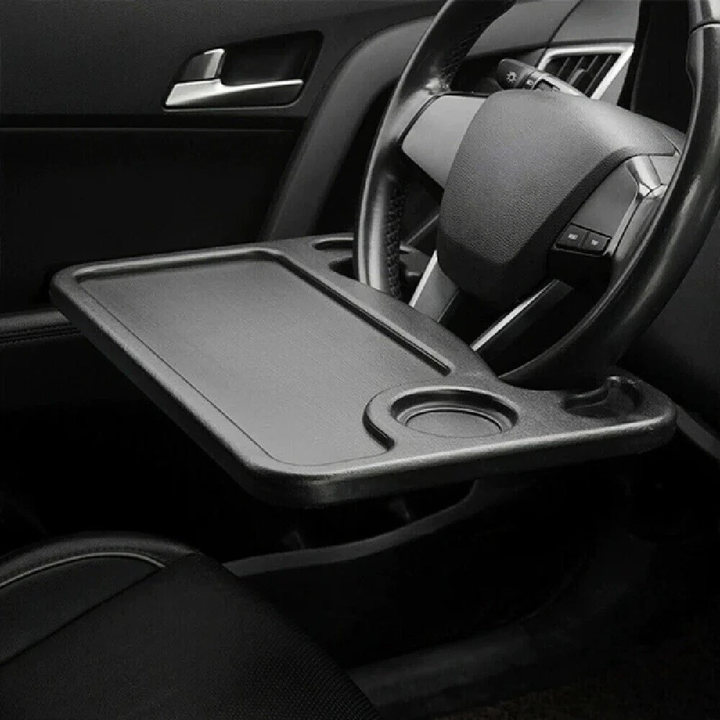 Portable Steering Wheel Tray for Car Laptop Eating and Drinking