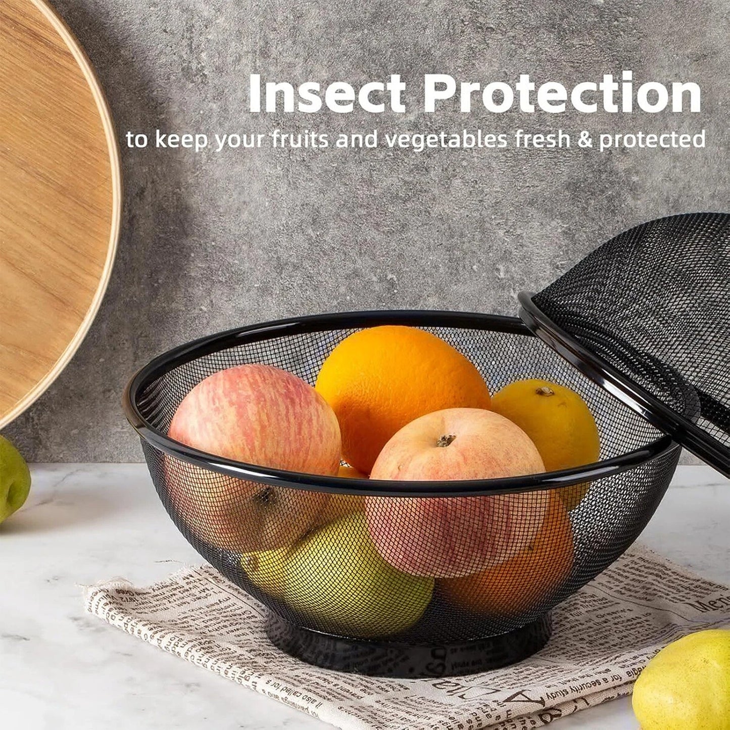 Multi Function Kitchen Fruit Basket with Lid Drain Basket