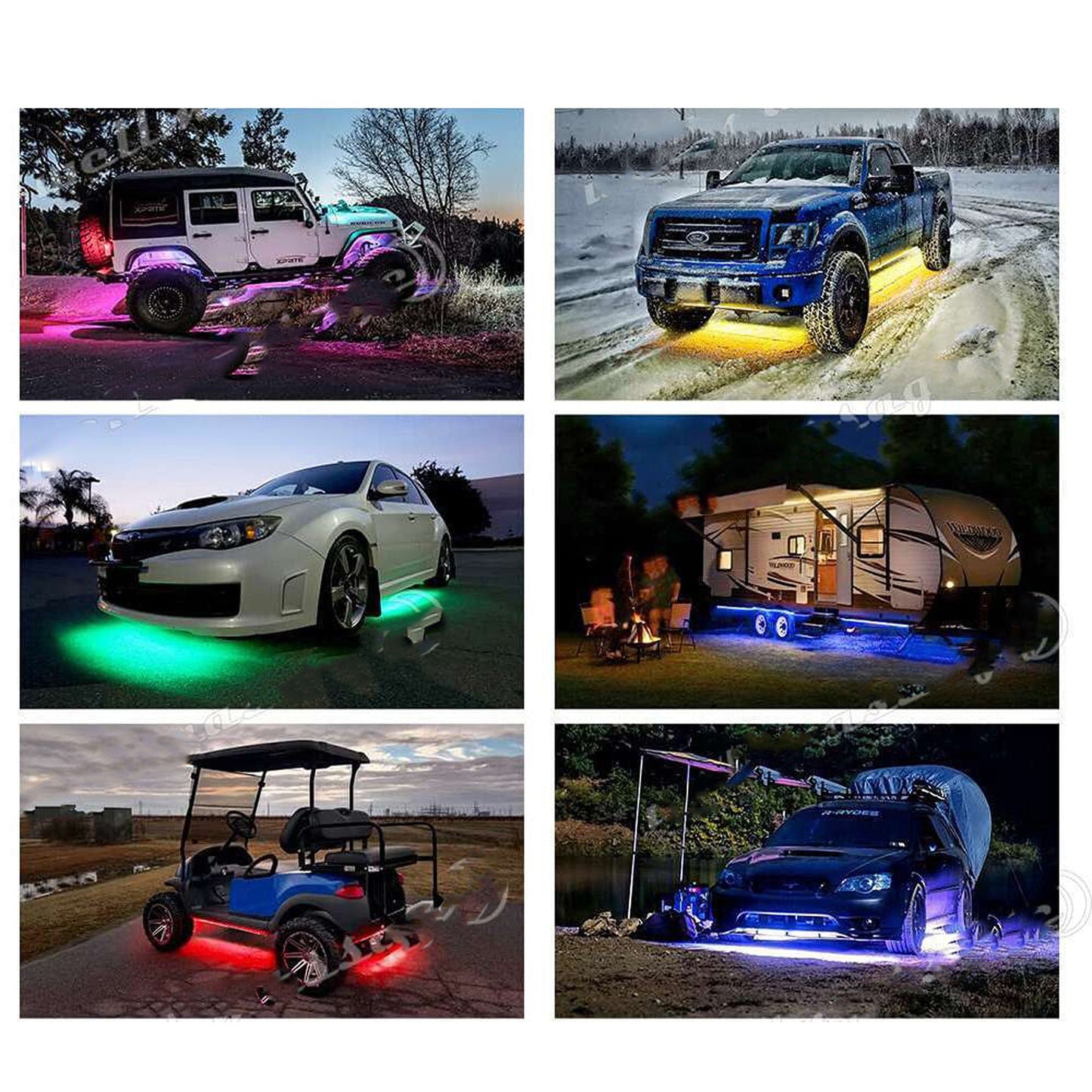 App Control RGB Underglow LED Neon Strip Kit For Car