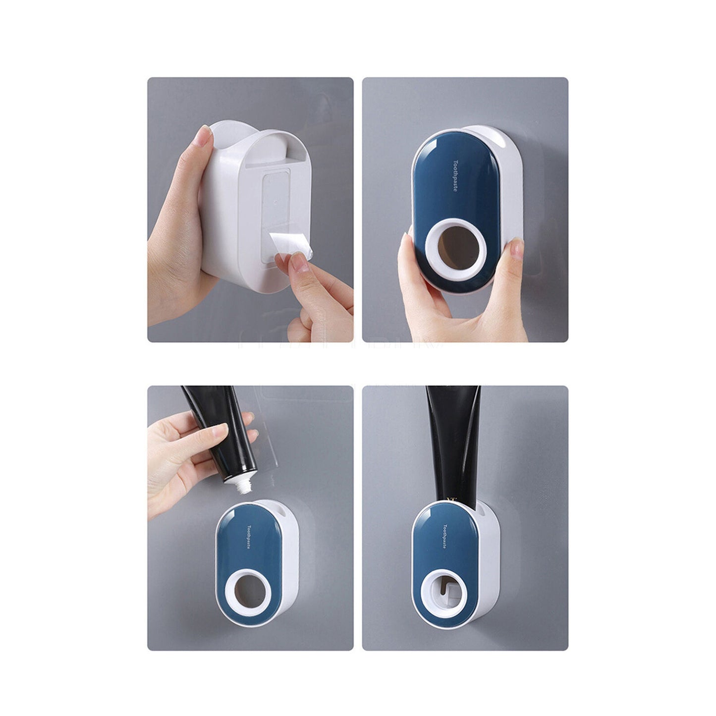 Wall Mounted Toothbrush Holder Automatic Toothpaste Dispenser