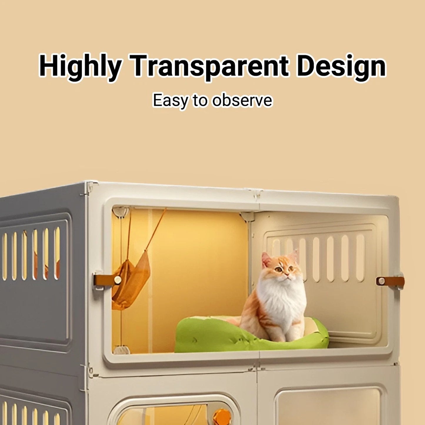 Indoor Cat House Furniture with Litter Compartment