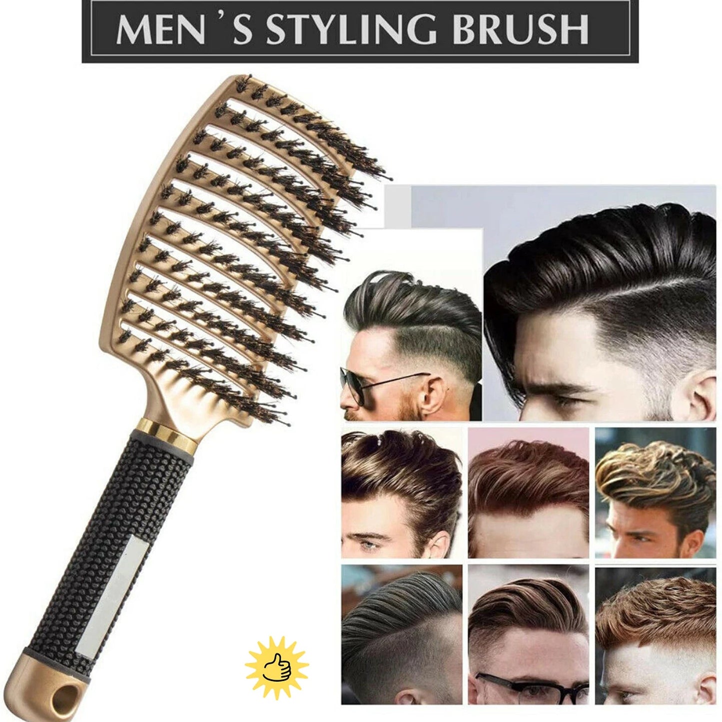 Detangling Hair Brush Nylon Bristle Boar Hair