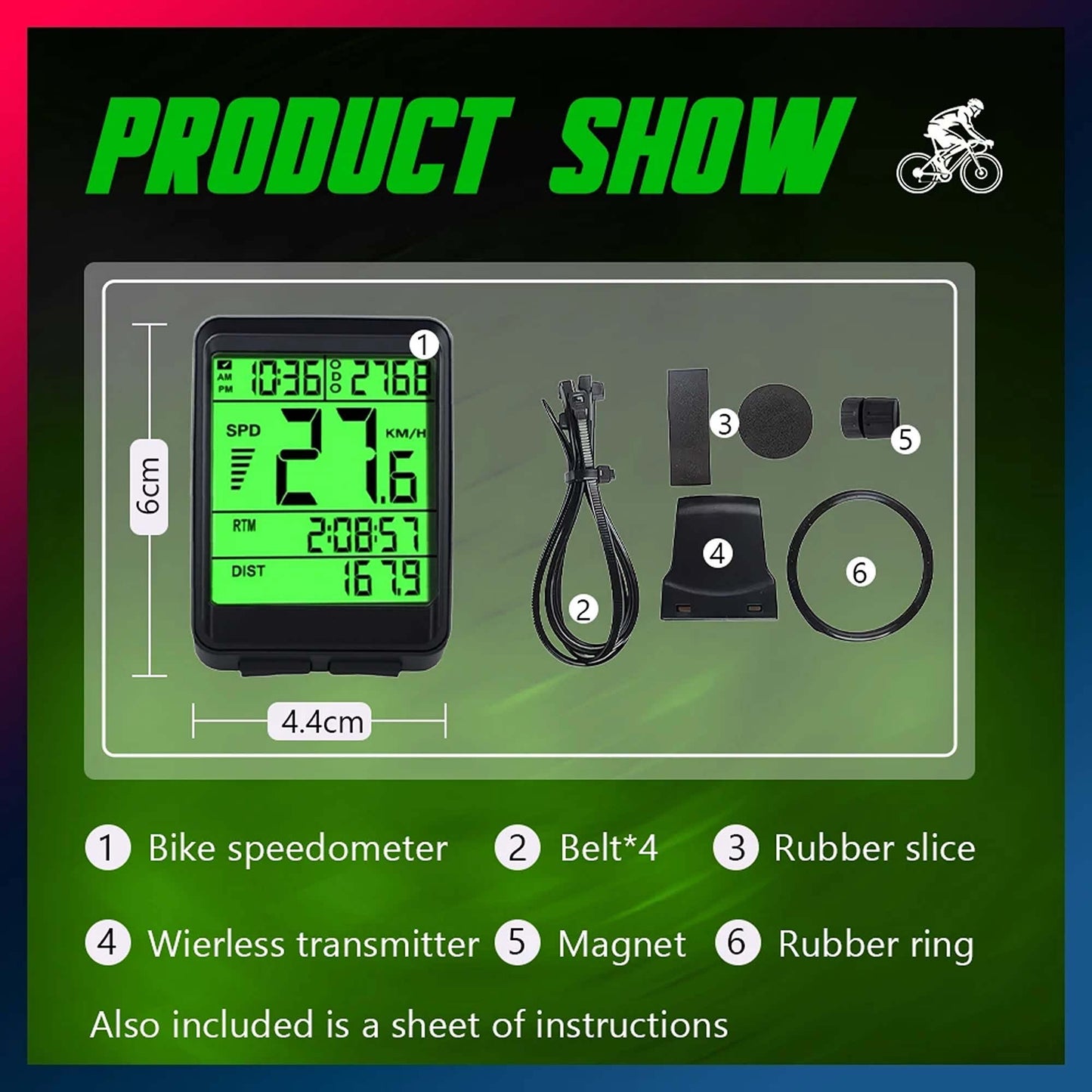LCD Bike Computer with Speed and Distance Tracker