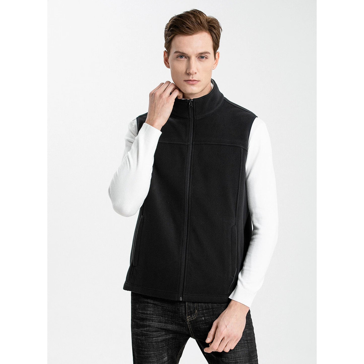 Unisex Soft Fleece Vest Medium Weight Sleeveless Outerwear