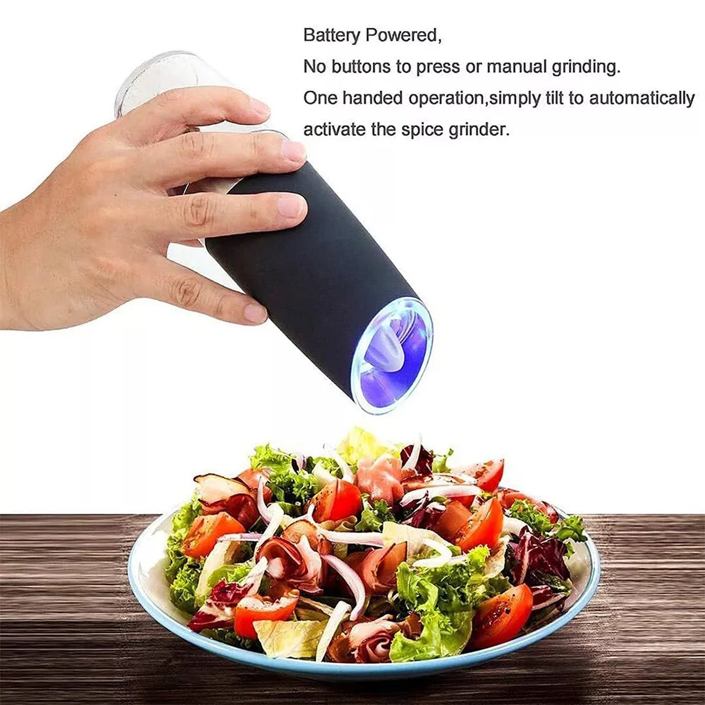 Gravity Electric Salt and Pepper Grinder Set 2 Pack