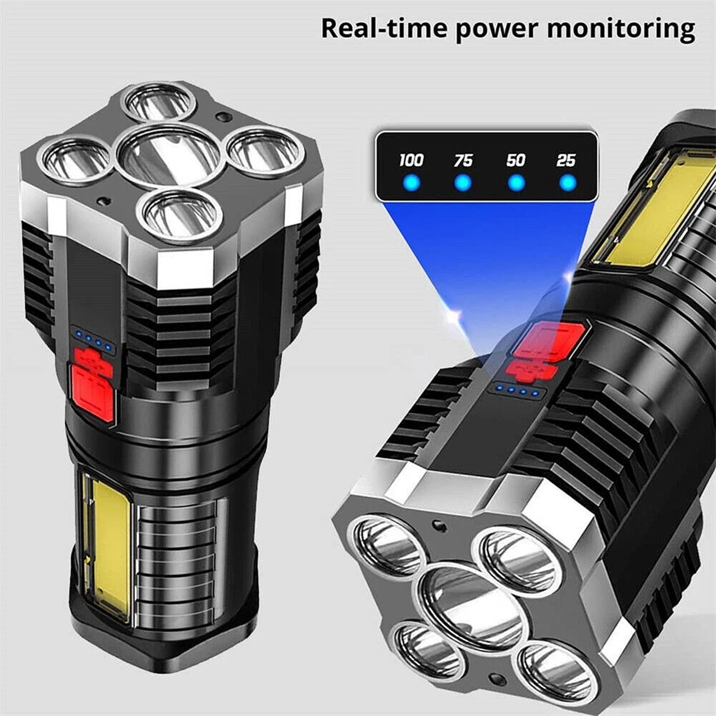 Tactical LED Flashlight USB Rechargeable Super Bright