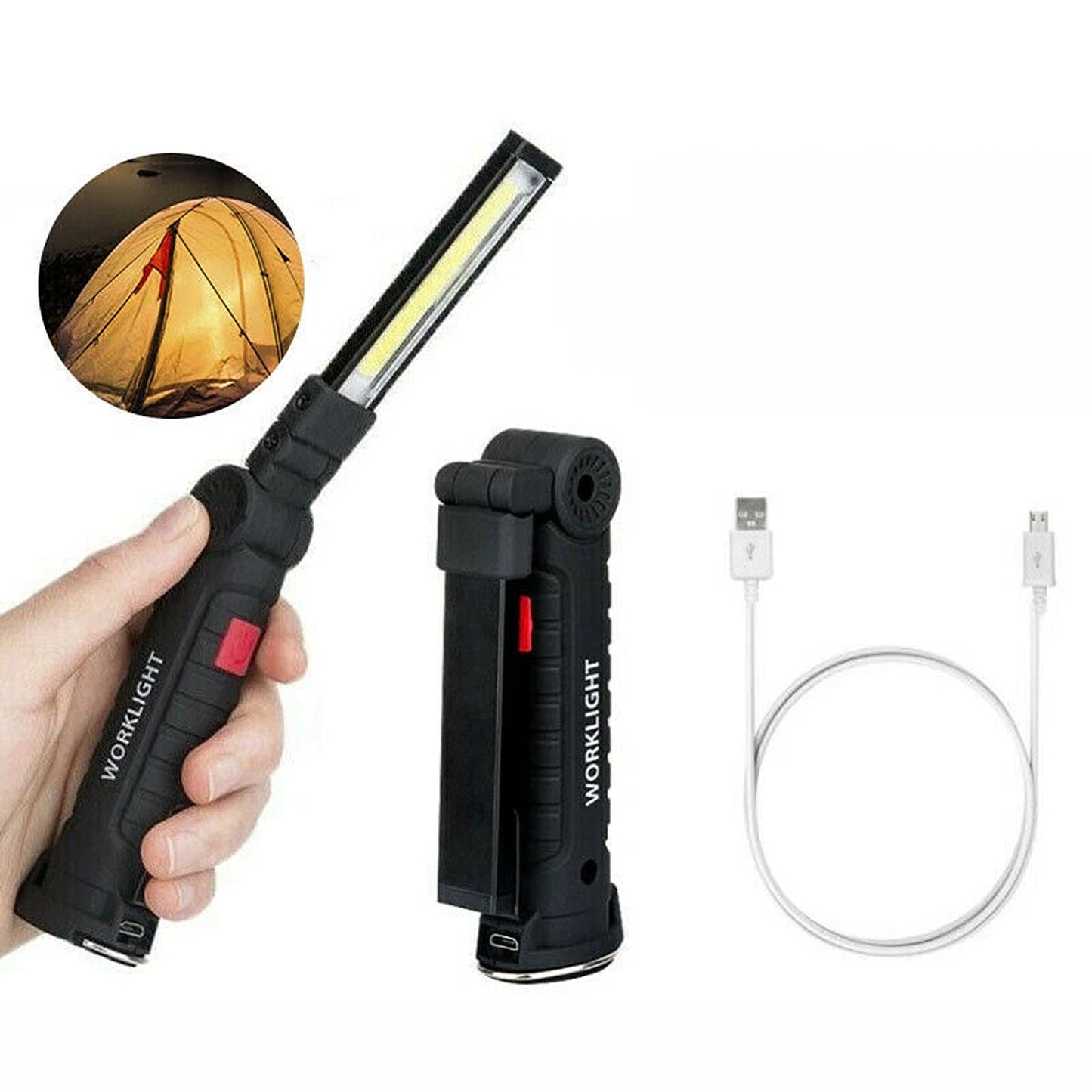 Rechargeable COB LED Hand Torch with Magnetic Base
