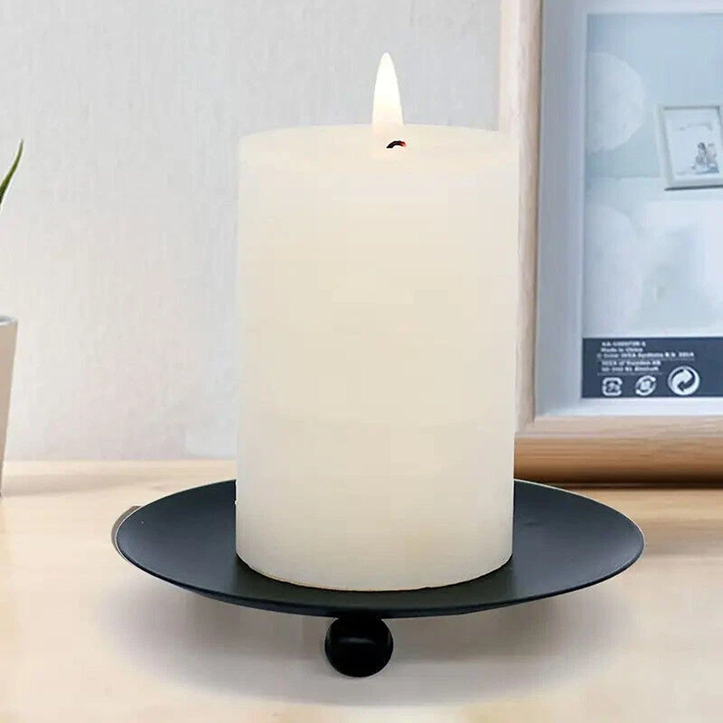 Decorative Candle Holder Base Trays Set of 4 Iron Plates
