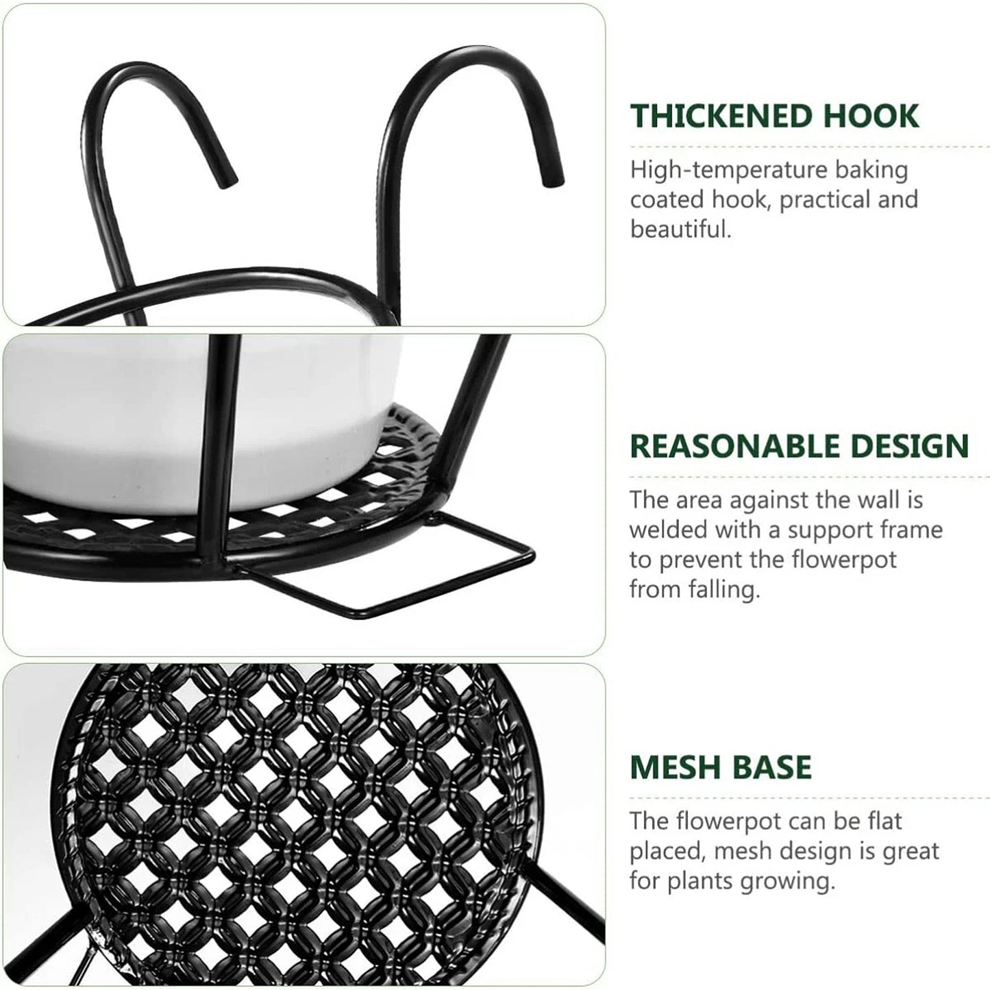 Hanging Metal Flower Holder Shelf Stand Basket Garden Storage 6x
