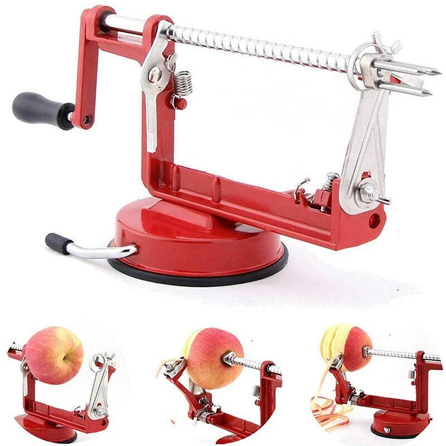 3 in 1 Apple Peeler Red Kitchen Tool Fruit Cutter Slicer and Corer