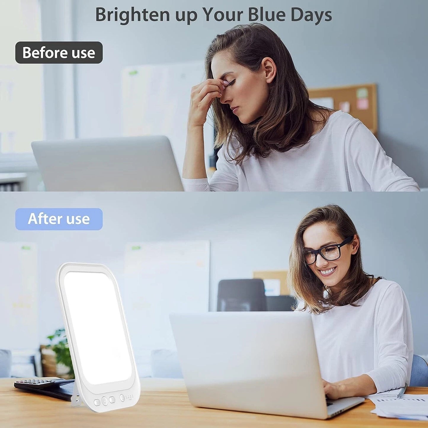 Slim Light Box for SAD Therapy 10000 Lux for Light Therapy Treatment