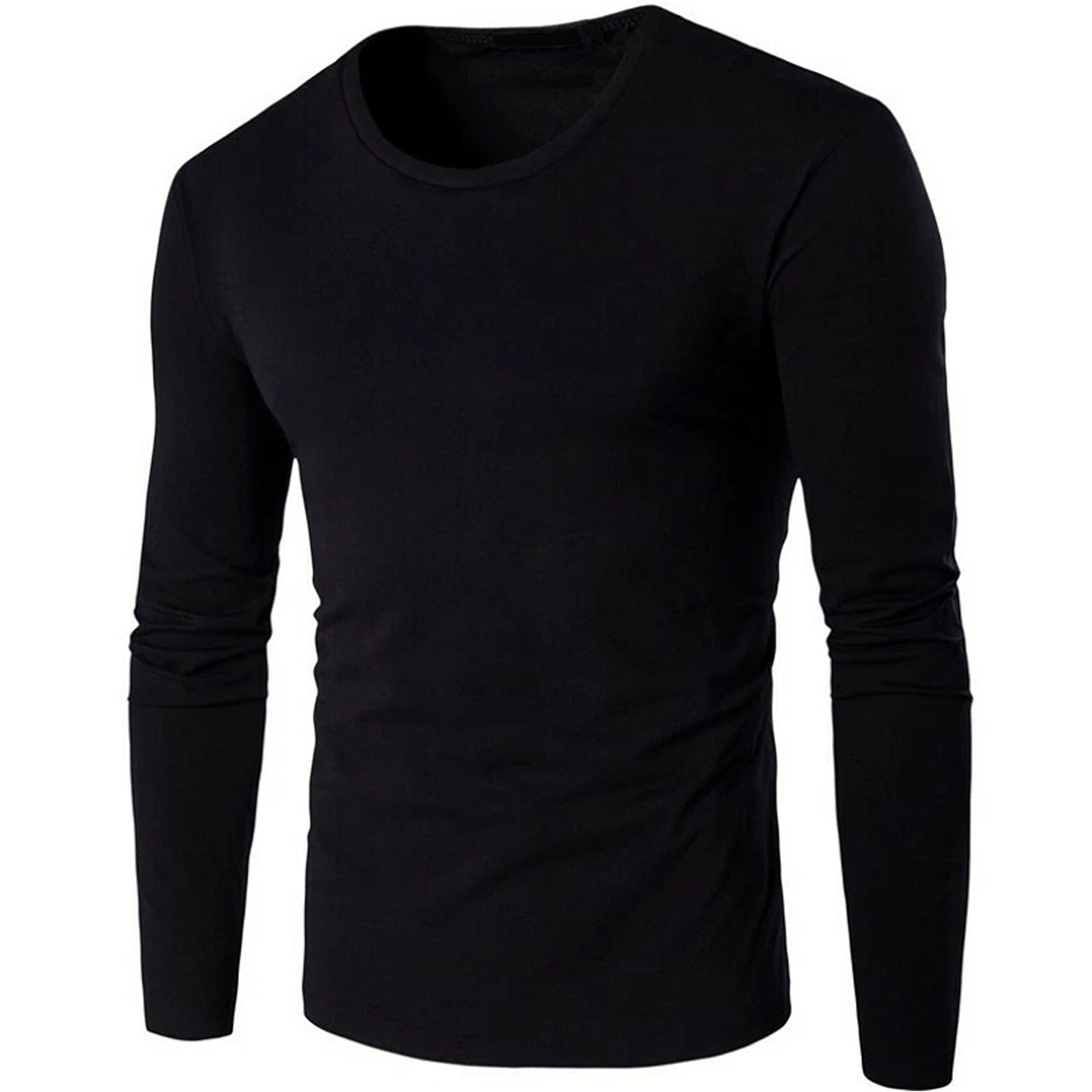 Premium Heavy Cotton Long Sleeve T Shirt for Men - Black
