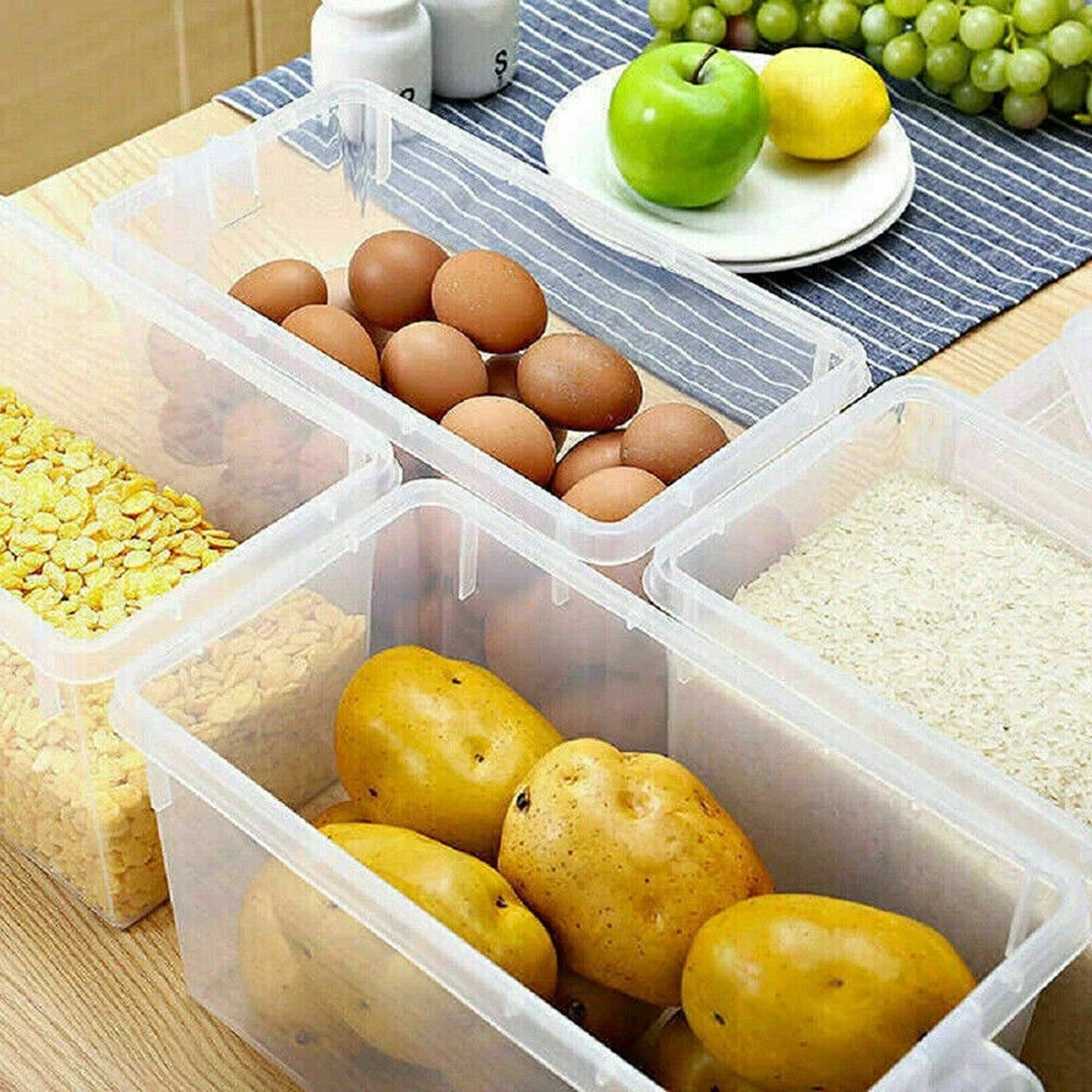 Refrigerator Storage Box Food Container Kitchen Fridge 4x