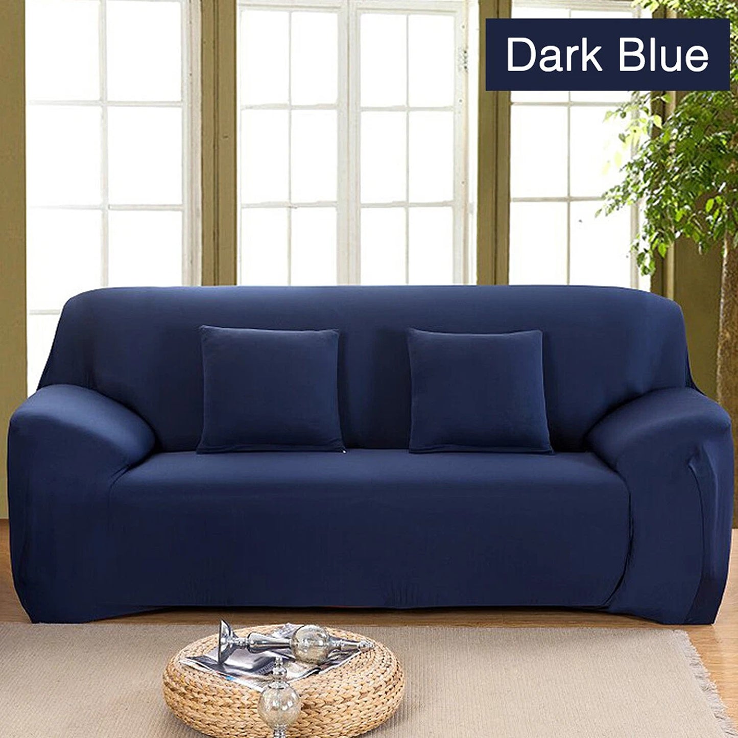 Stretch Sofa Slipcover Removable Couch Protector for 1 2 3 4 Seater - Dark Blue