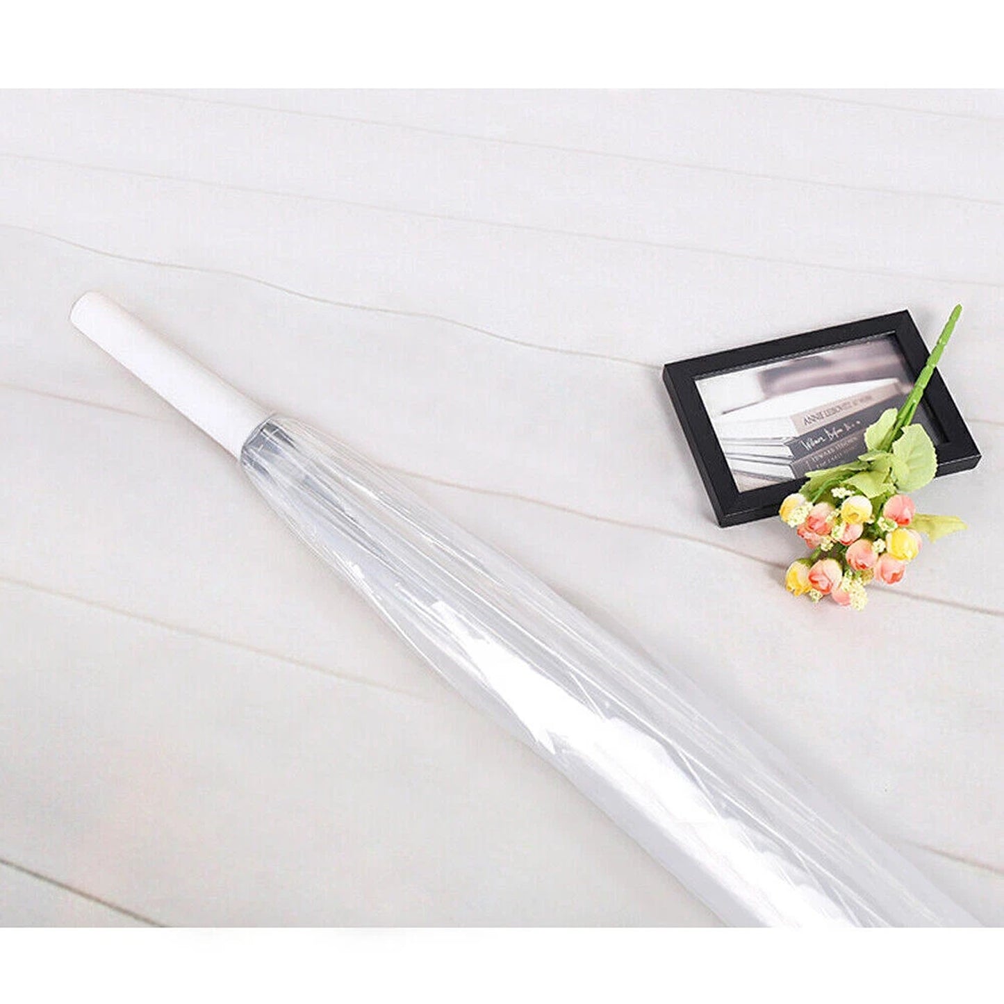 Clear Handle Dome Transparent Rain Umbrella Waterproof Semi Automatic