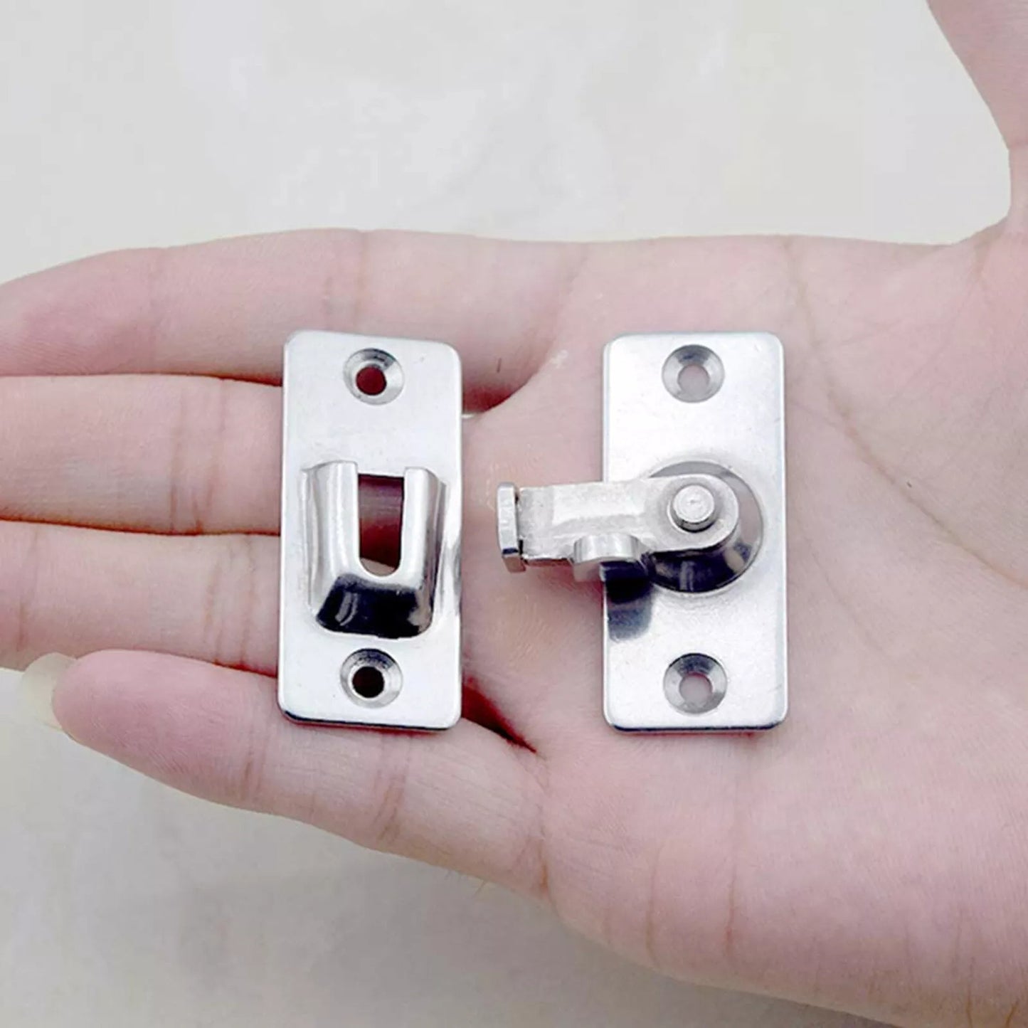 90 Degree Stainless Steel Sliding Door Lock with Latch