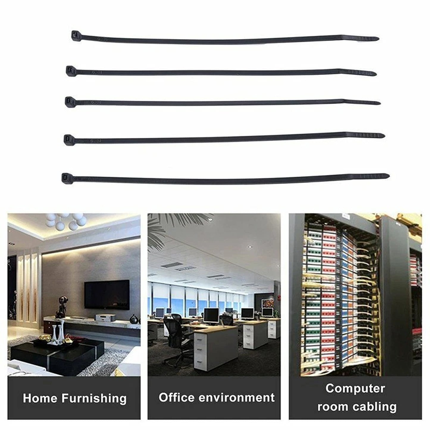 Black Nylon Cable Ties UV Stabilized 100pcs