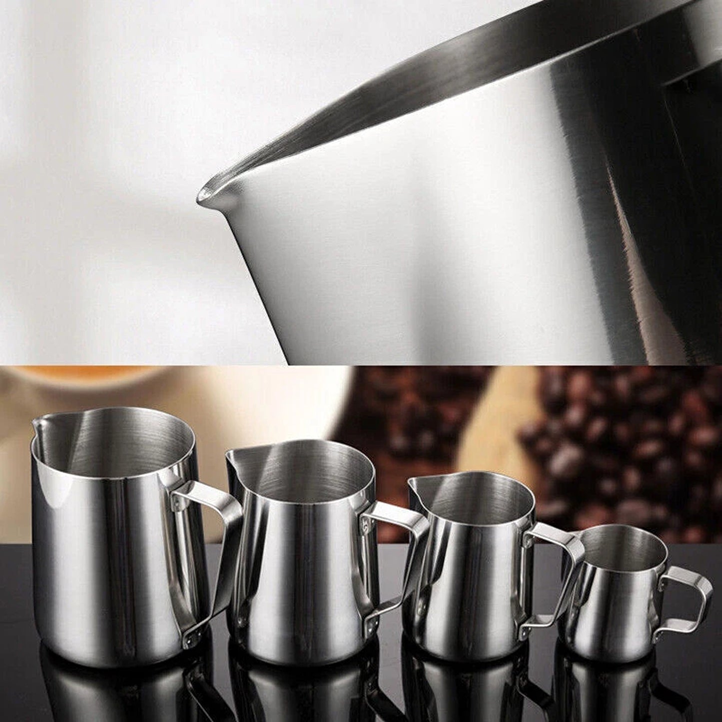 Stainless Steel Milk Frothing Pitcher with Scale for Coffee and Latte