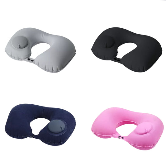 Portable Inflatable Travel Pillow U Shaped Neck and Head Cushion