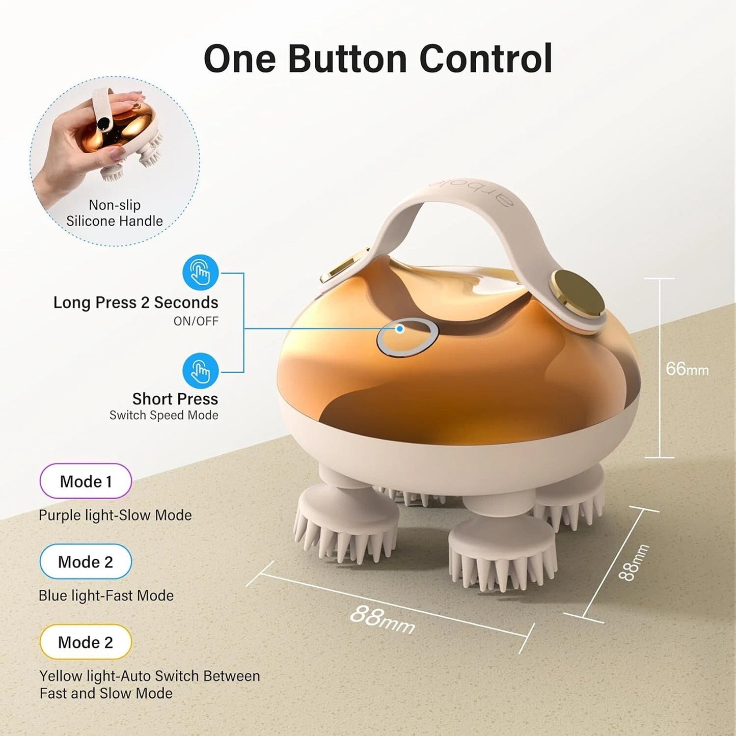 Electric Scalp Massager Waterproof Head and Hair Massage Tool