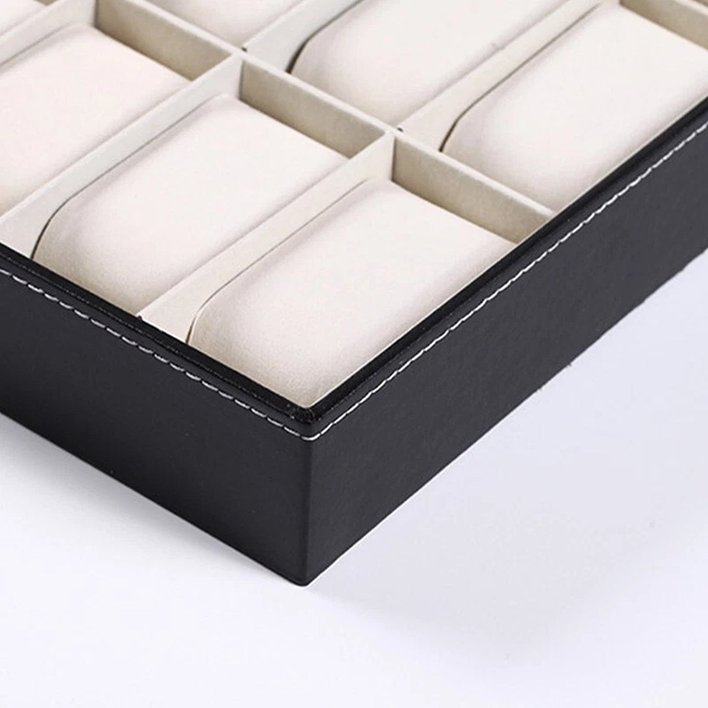 Leather Watch and Jewelry Storage Box with 10 Grids