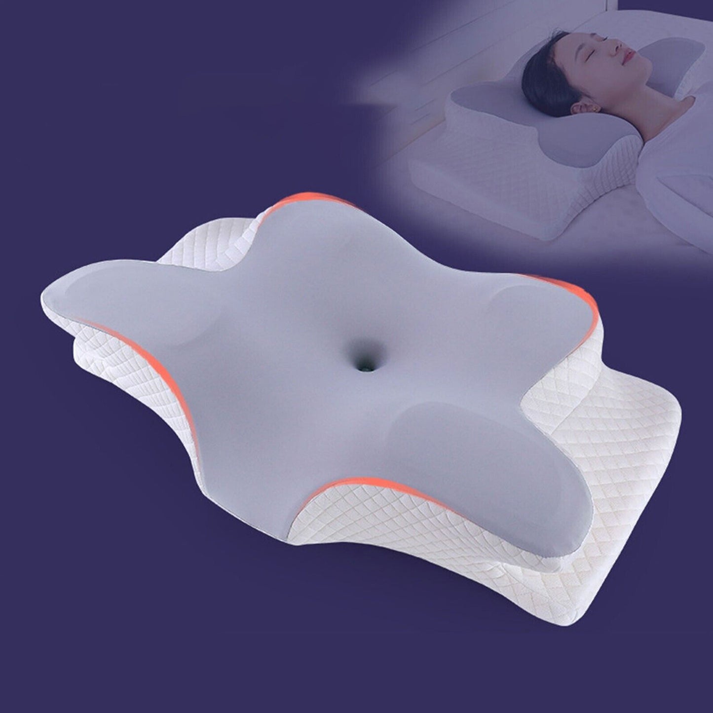 Ergonomic Neck Pillow Memory Foam Orthopedic Pain Relief