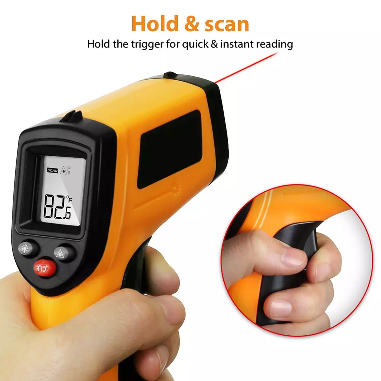 Digital Infrared Thermometer Non Contact Temperature Gun with LCD