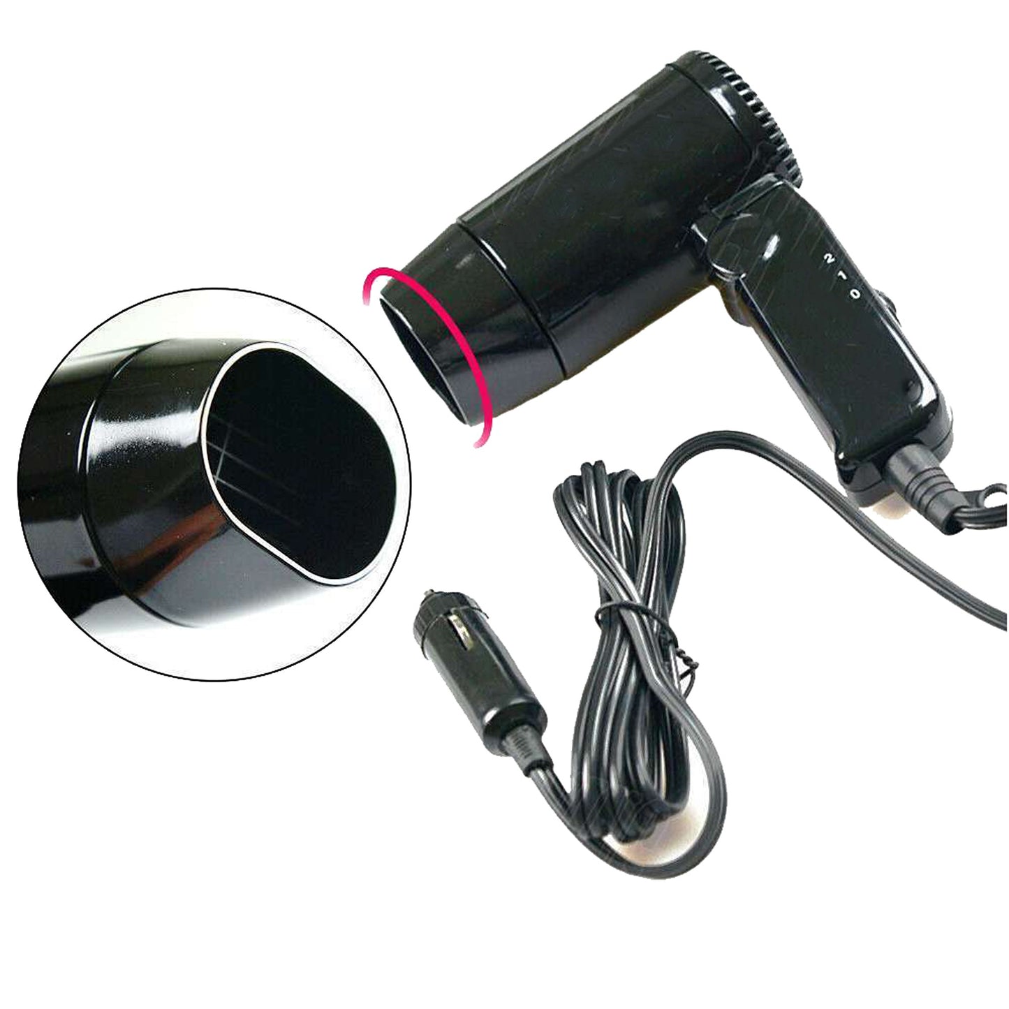 Portable Hairdryer Dry Glass Defroster Car Camping Travel