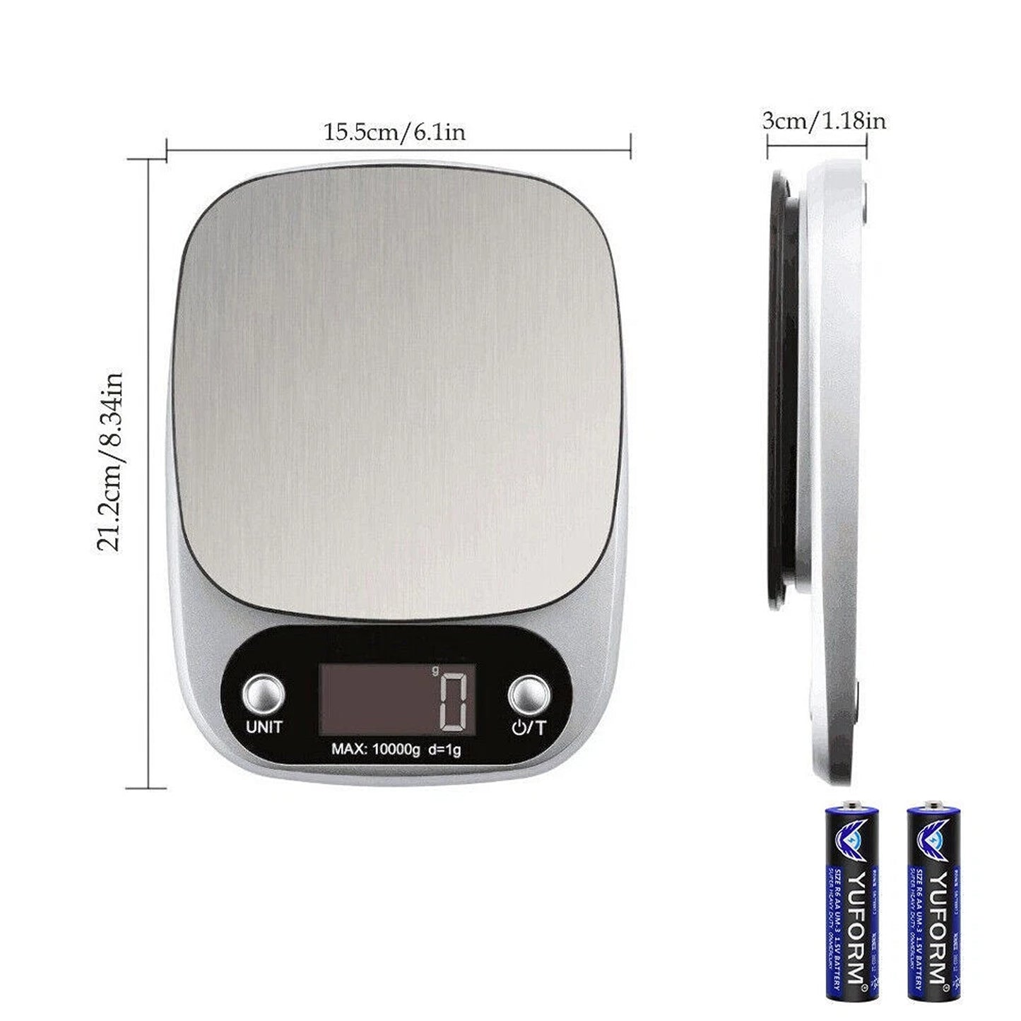 10kg Digital Kitchen Scale with LCD Display for Cooking