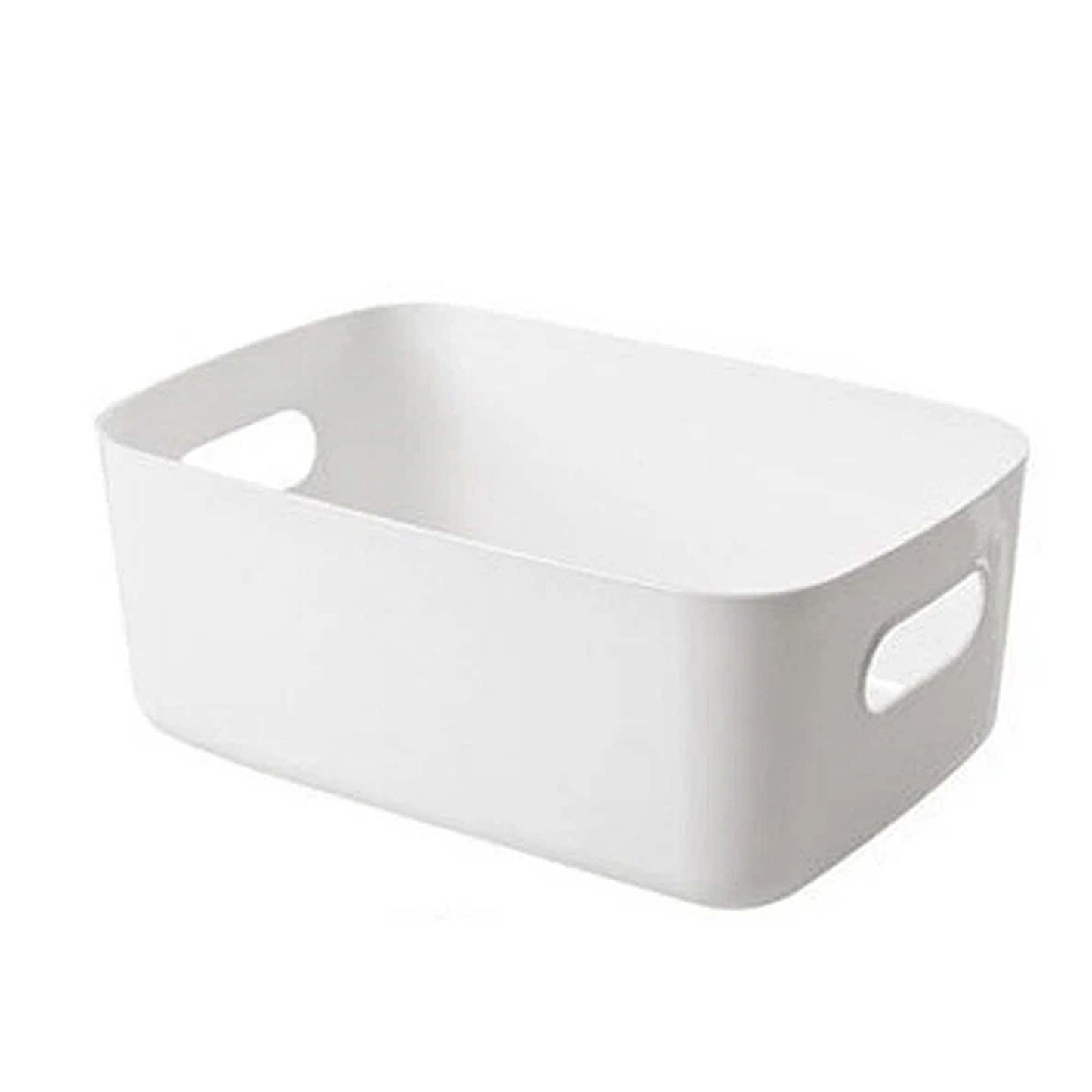 Plastic Storage Basket with Carry Handle for Organization